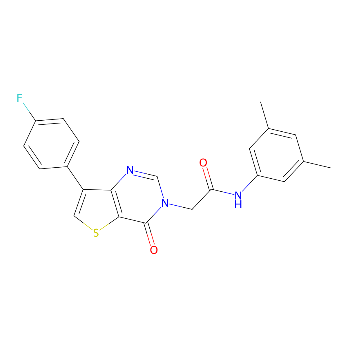 N-(3,5-dimethylphenyl)-2-[7-(4-fluorophenyl)-4-oxothieno[3,2-d]pyrimidin-3(4H)-yl]acetamide molecular structure, CAS 1207038-37-6