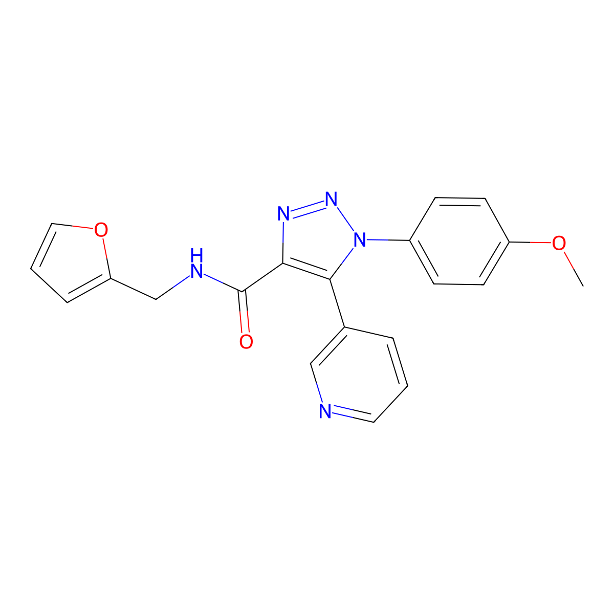 N-[(furan-2-yl)methyl]-1-(4-methoxyphenyl)-5-(pyridin-3-yl)-1H-1,2,3-triazole-4-carboxamide molecular structure, CAS 1207038-39-8