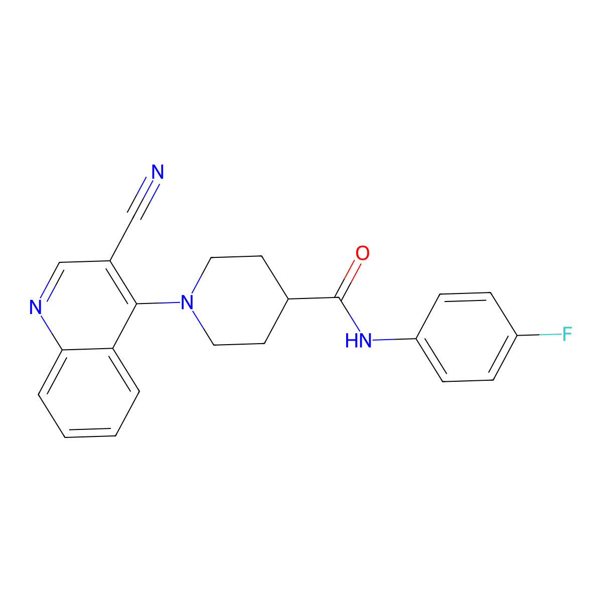 1-(3-cyanoquinolin-4-yl)-N-(4-fluorophenyl)piperidine-4-carboxamide molecular structure, CAS 1207038-41-2