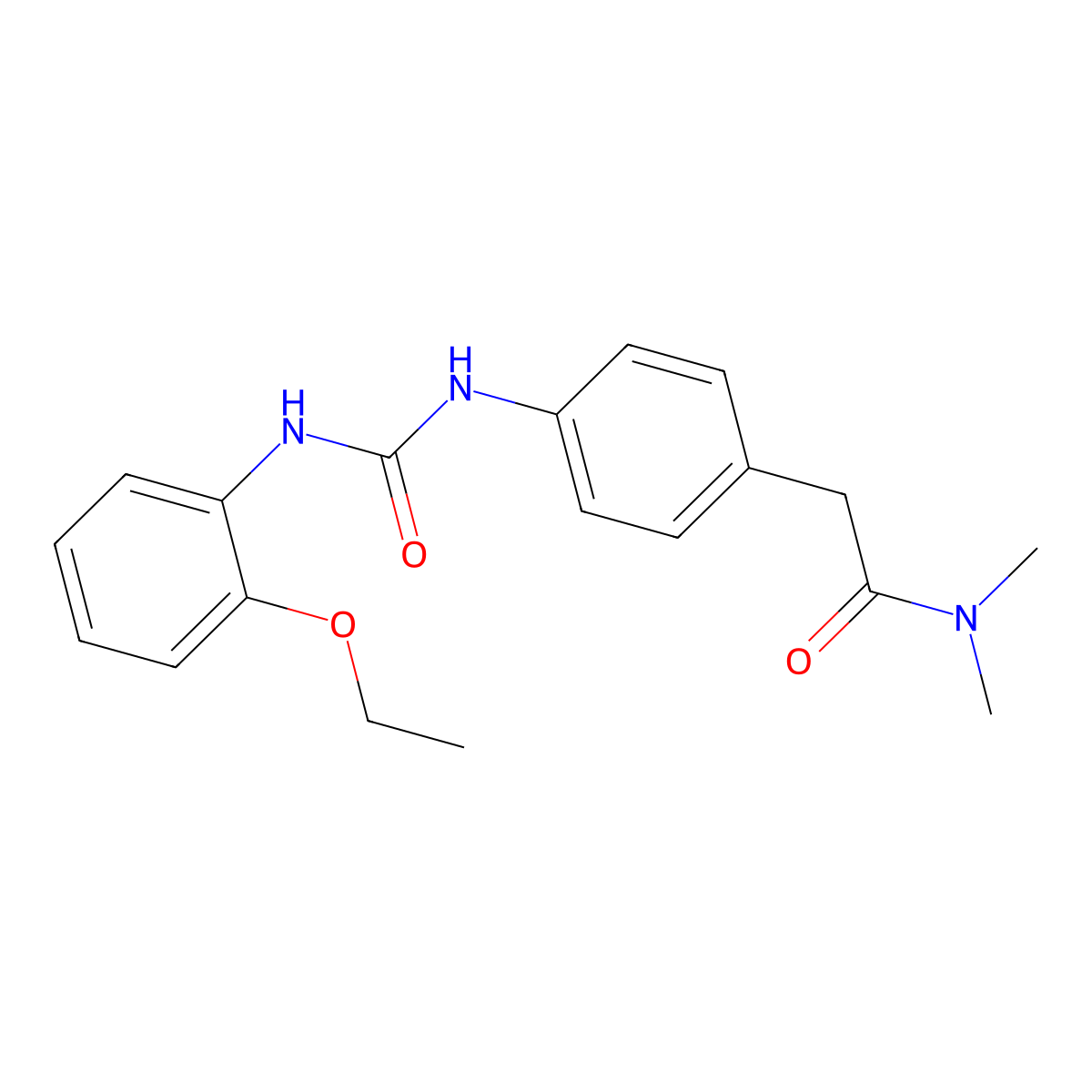 2-(4-(3-(2-ethoxyphenyl)ureido)phenyl)-N,N-dimethylacetamide molecular structure, CAS 1207038-44-5