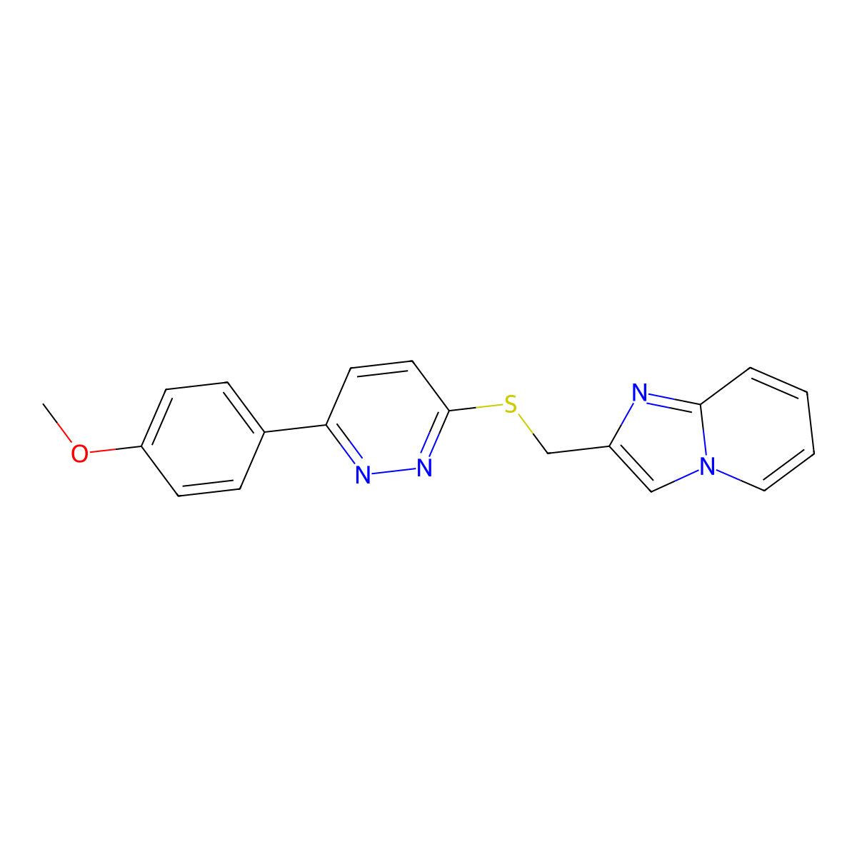 2-(((6-(4-Methoxyphenyl)pyridazin-3-yl)thio)methyl)imidazo[1,2-a]pyridine molecular structure, CAS 1207038-45-6