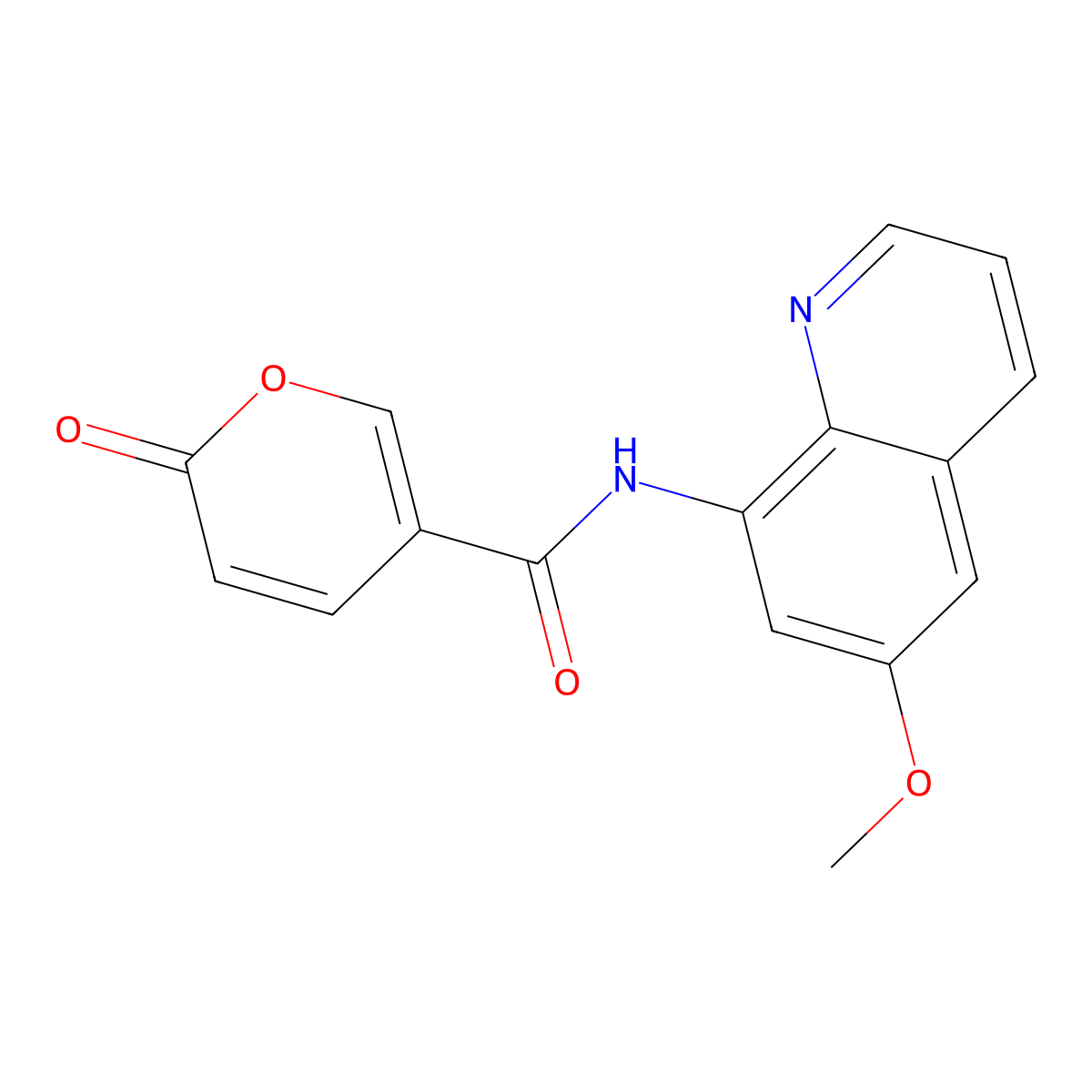 N-(6-methoxyquinolin-8-yl)-2-oxo-2H-pyran-5-carboxamide molecular structure, CAS 1207038-49-0