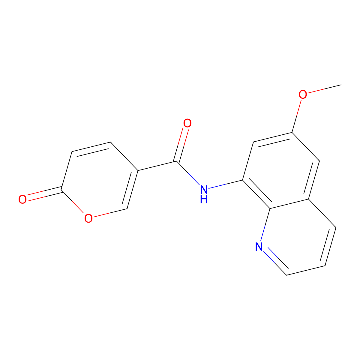 N-(6-methoxyquinolin-8-yl)-2-oxo-2H-pyran-5-carboxamide molecular structure, CAS 1207038-49-0