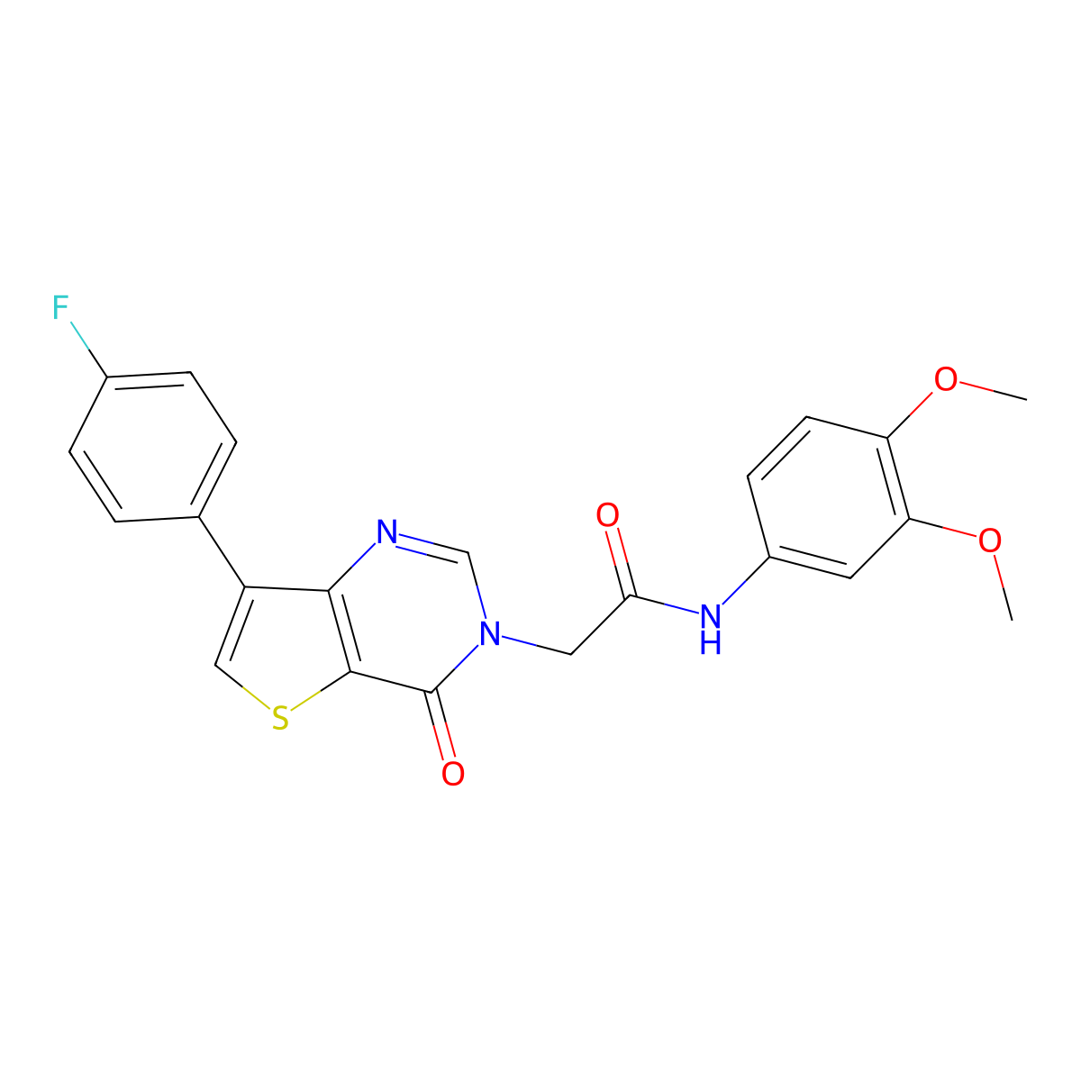 N-(3,4-dimethoxyphenyl)-2-[7-(4-fluorophenyl)-4-oxothieno[3,2-d]pyrimidin-3(4H)-yl]acetamide molecular structure, CAS 1207038-57-0