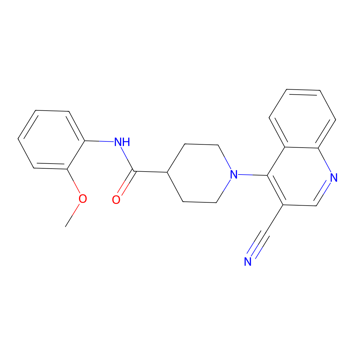 1-(3-cyanoquinolin-4-yl)-N-(2-methoxyphenyl)piperidine-4-carboxamide molecular structure, CAS 1207038-58-1