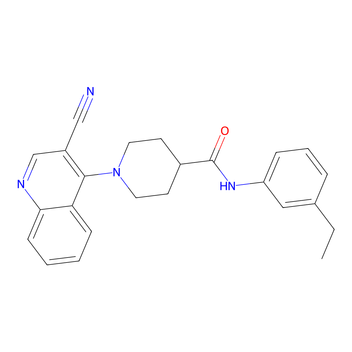 1-(3-cyanoquinolin-4-yl)-N-(3-ethylphenyl)piperidine-4-carboxamide molecular structure, CAS 1207038-74-1