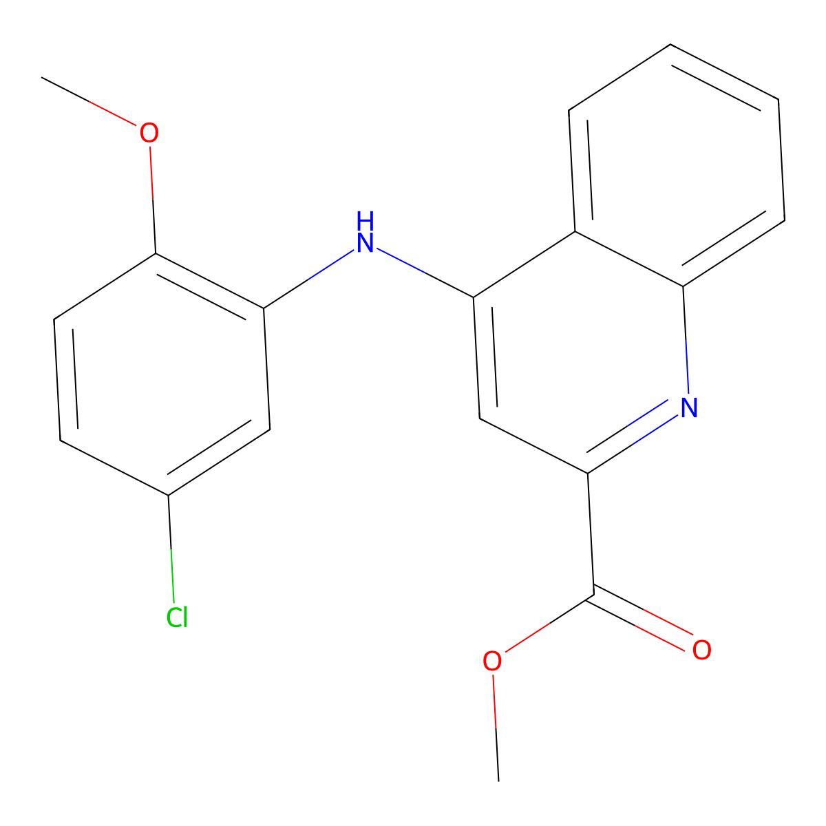 Methyl 4-[(5-chloro-2-methoxyphenyl)amino]quinoline-2-carboxylate molecular structure, CAS 1207039-03-9