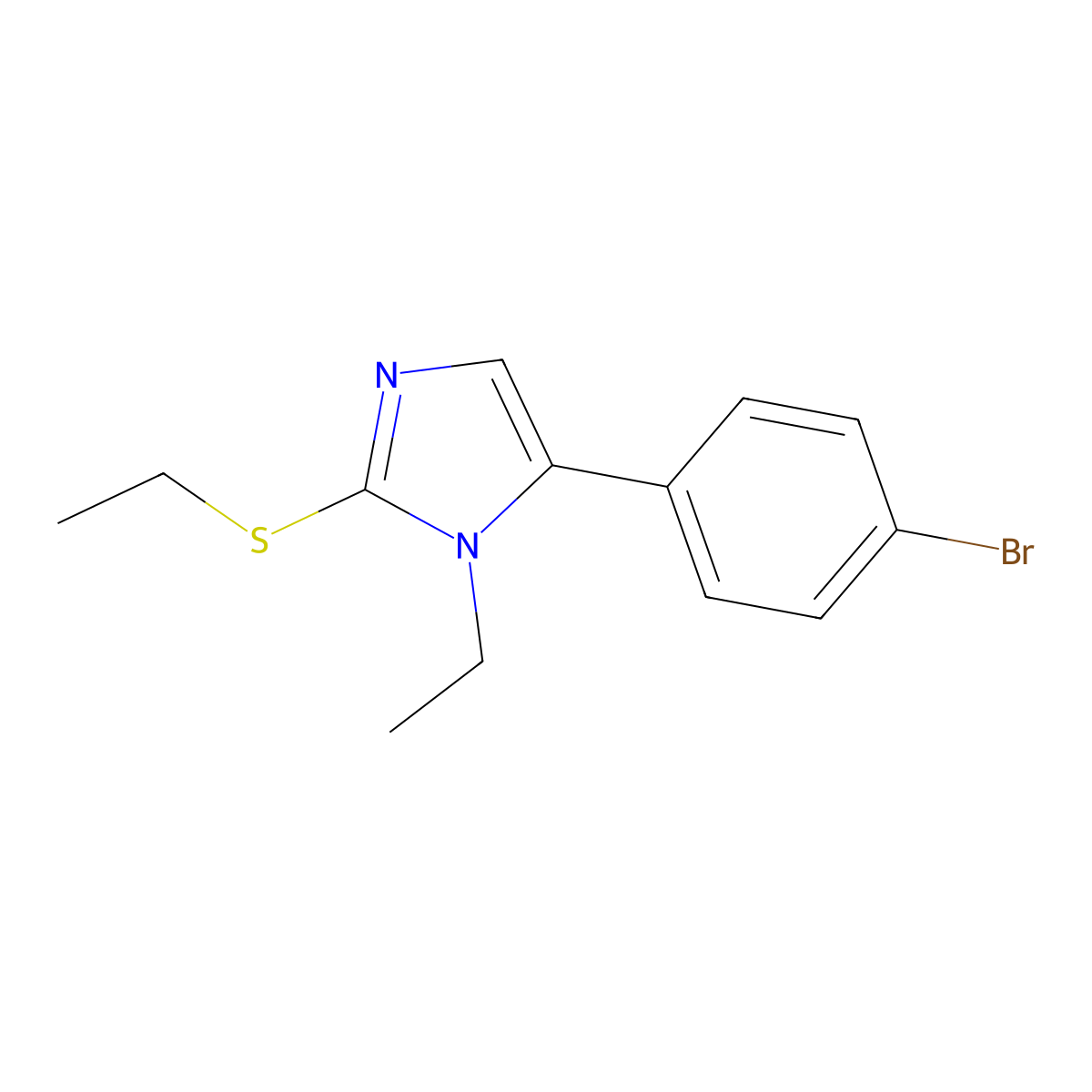 5-(4-bromophenyl)-1-ethyl-2-(ethylthio)-1H-imidazole molecular structure, CAS 1207039-05-1