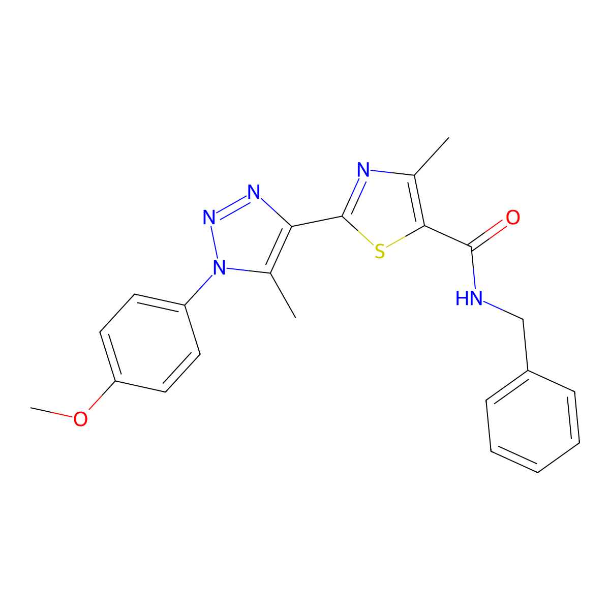 N-benzyl-2-(1-(4-methoxyphenyl)-5-methyl-1H-1,2,3-triazol-4-yl)-4-methylthiazole-5-carboxamide molecular structure, CAS 1207039-45-9