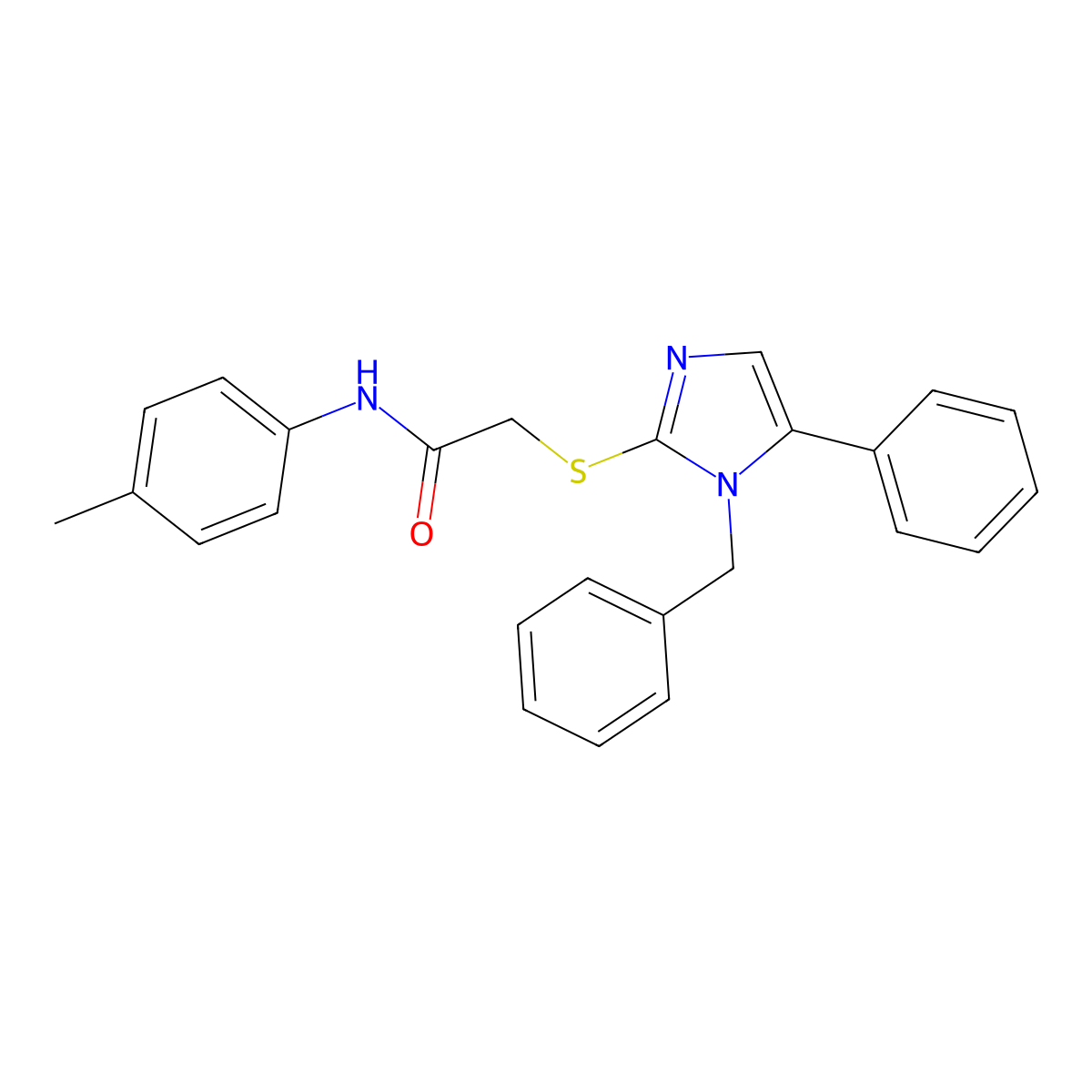 2-((1-benzyl-5-phenyl-1H-imidazol-2-yl)thio)-N-(p-tolyl)acetamide molecular structure, CAS 1207039-51-7