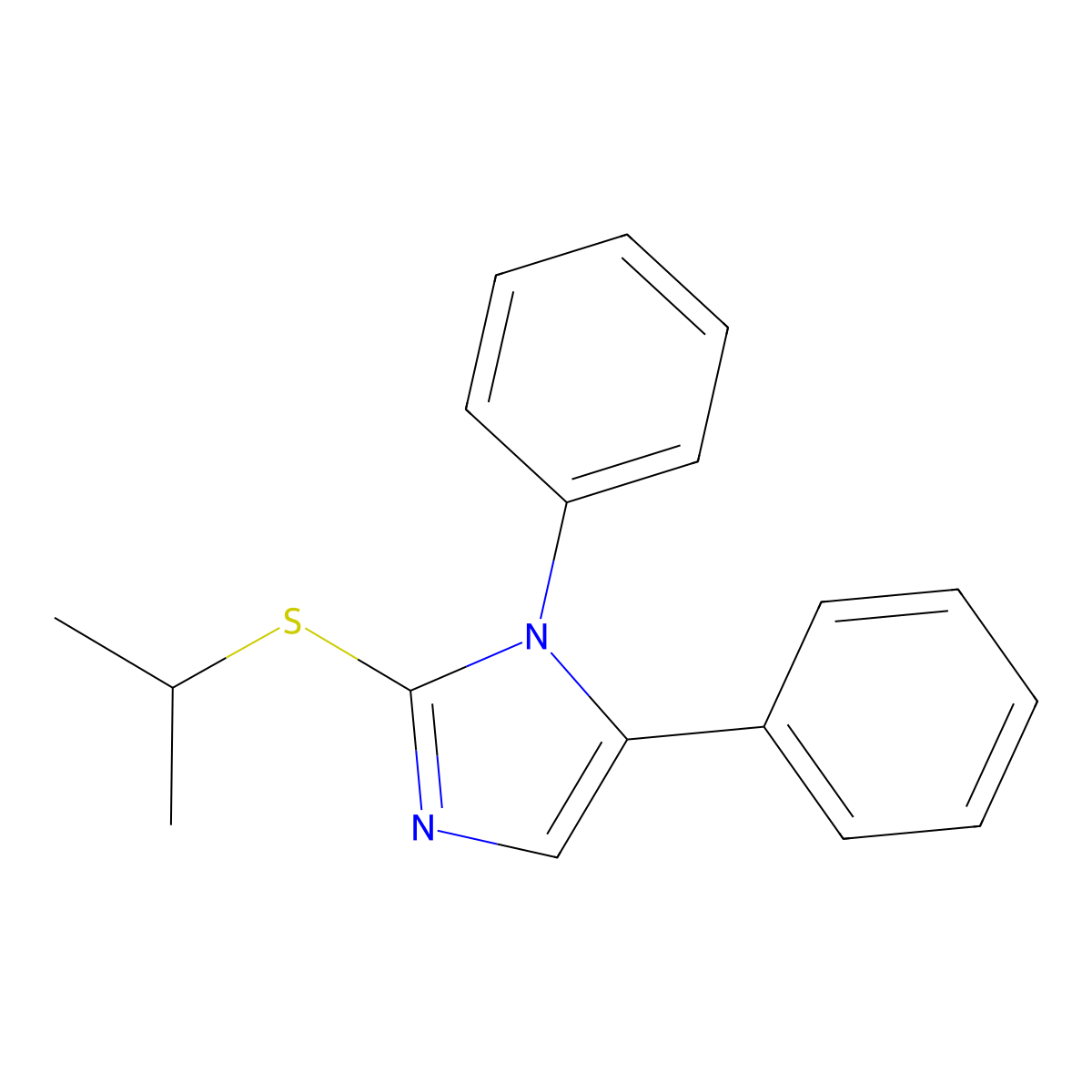 2-(isopropylthio)-1,5-diphenyl-1H-imidazole molecular structure, CAS 1207039-56-2