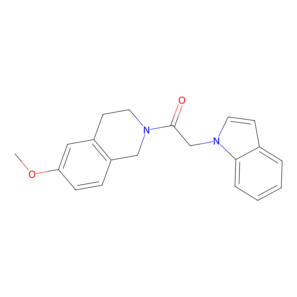 2-(1H-indol-1-yl)-1-(6-methoxy-3,4-dihydroisoquinolin-2(1H)-yl)ethanone molecular structure, CAS 1207039-58-4