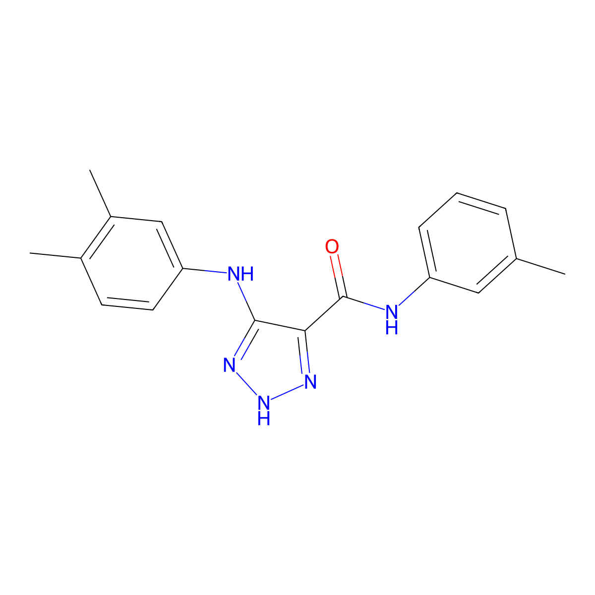 5-[(3,4-dimethylphenyl)amino]-N-(3-methylphenyl)-1H-1,2,3-triazole-4-carboxamide molecular structure, CAS 1207039-61-9