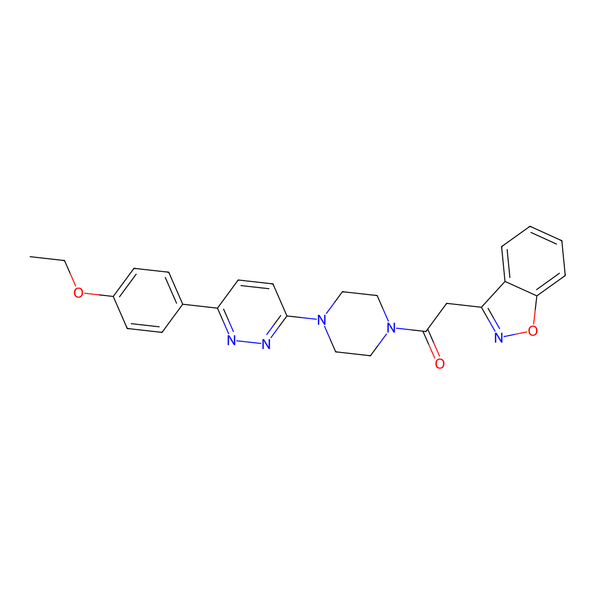 2-(Benzo[d]isoxazol-3-yl)-1-(4-(6-(4-ethoxyphenyl)pyridazin-3-yl)piperazin-1-yl)ethanone molecular structure, CAS 1207039-76-6