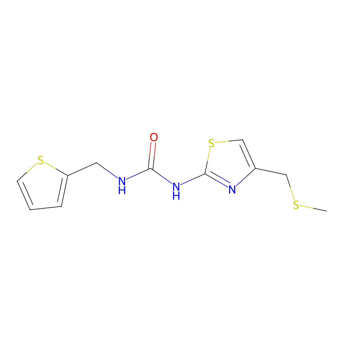 1-(4-((Methylthio)methyl)thiazol-2-yl)-3-(thiophen-2-ylmethyl)urea molecular structure, CAS 1207039-82-4