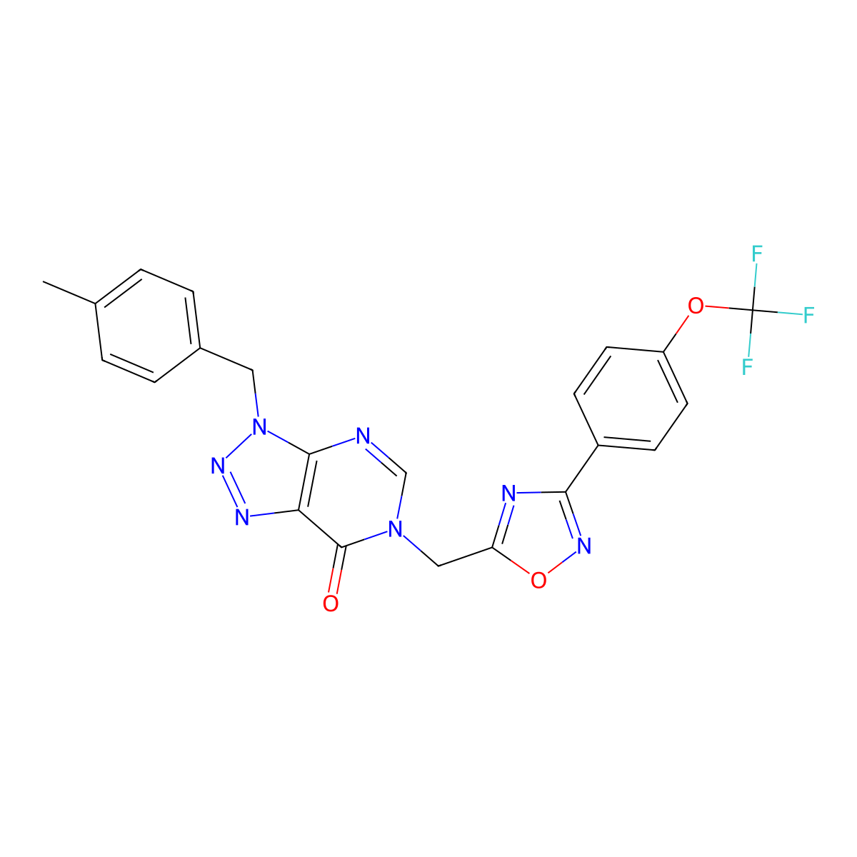 3-(4-methylbenzyl)-6-((3-(4-(trifluoromethoxy)phenyl)-1,2,4-oxadiazol-5-yl)methyl)-3H-[1,2,3]triazolo[4,5-d]pyrimidin-7(6H)-one molecular structure, CAS 1207040-04-7