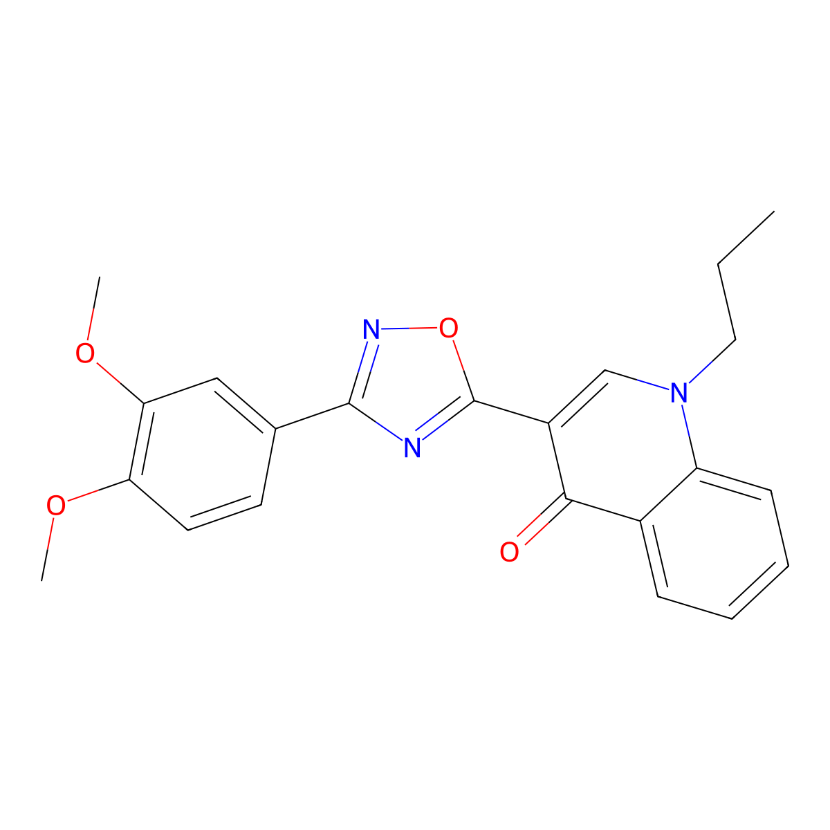 3-[3-(3,4-dimethoxyphenyl)-1,2,4-oxadiazol-5-yl]-1-propylquinolin-4(1H)-one molecular structure, CAS 1207040-11-6