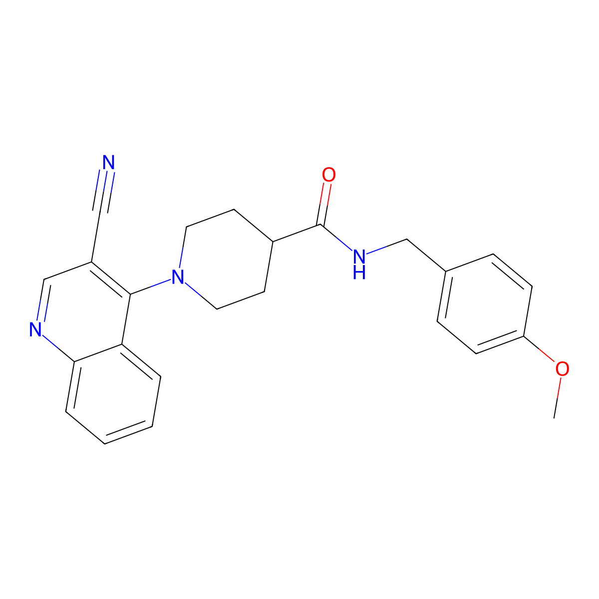 1-(3-cyanoquinolin-4-yl)-N-[(4-methoxyphenyl)methyl]piperidine-4-carboxamide molecular structure, CAS 1207040-25-2