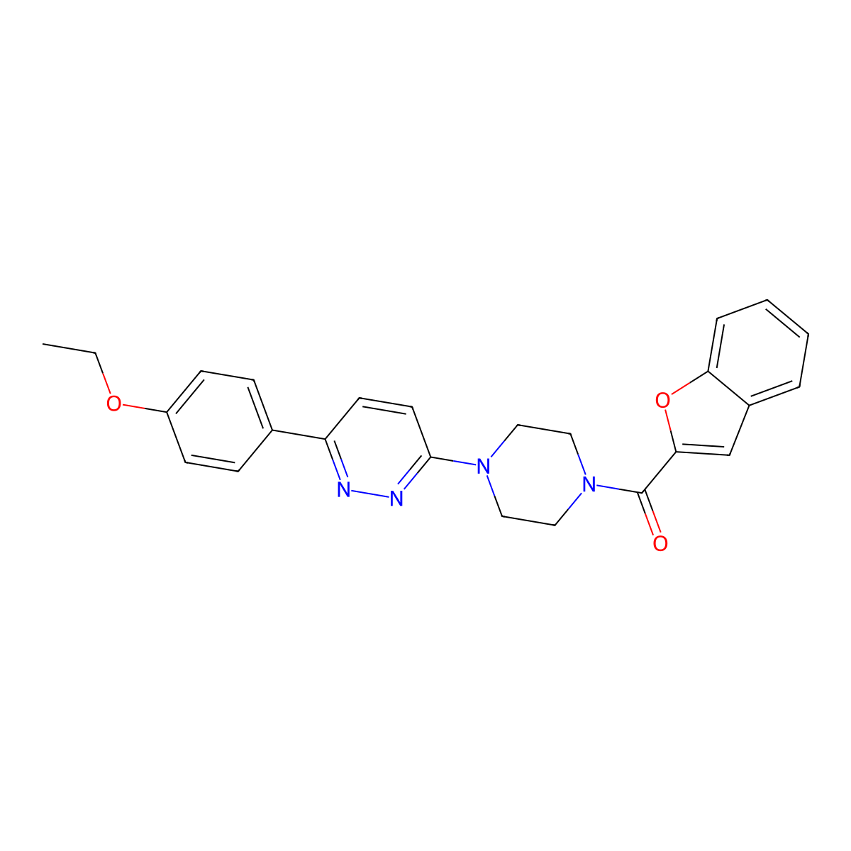 Benzofuran-2-yl(4-(6-(4-ethoxyphenyl)pyridazin-3-yl)piperazin-1-yl)methanone molecular structure, CAS 1207040-27-4