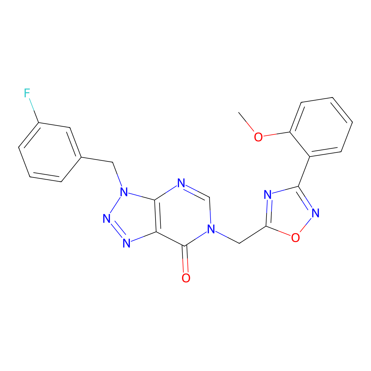 3-(3-fluorobenzyl)-6-((3-(2-methoxyphenyl)-1,2,4-oxadiazol-5-yl)methyl)-3H-[1,2,3]triazolo[4,5-d]pyrimidin-7(6H)-one molecular structure, CAS 1207040-29-6