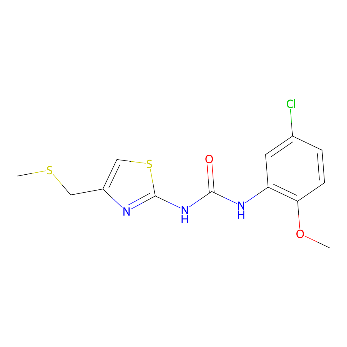 1-(5-Chloro-2-methoxyphenyl)-3-(4-((methylthio)methyl)thiazol-2-yl)urea molecular structure, CAS 1207040-34-3