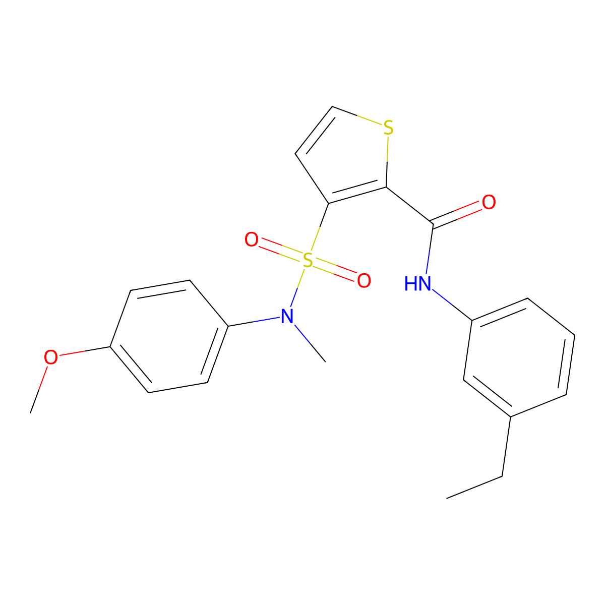 N-(3-ethylphenyl)-3-[(4-methoxyphenyl)(methyl)sulfamoyl]thiophene-2-carboxamide molecular structure, CAS 1207040-40-1