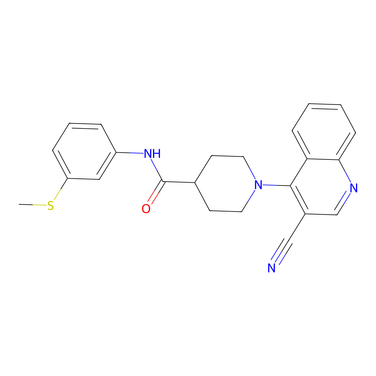 1-(3-cyanoquinolin-4-yl)-N-[3-(methylsulfanyl)phenyl]piperidine-4-carboxamide molecular structure, CAS 1207040-49-0