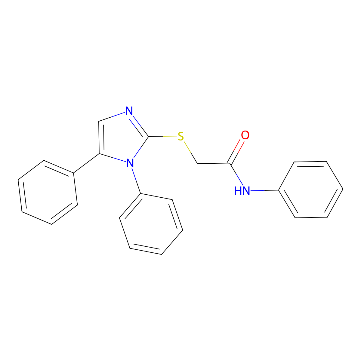2-((1,5-diphenyl-1H-imidazol-2-yl)thio)-N-phenylacetamide molecular structure, CAS 1207040-56-9