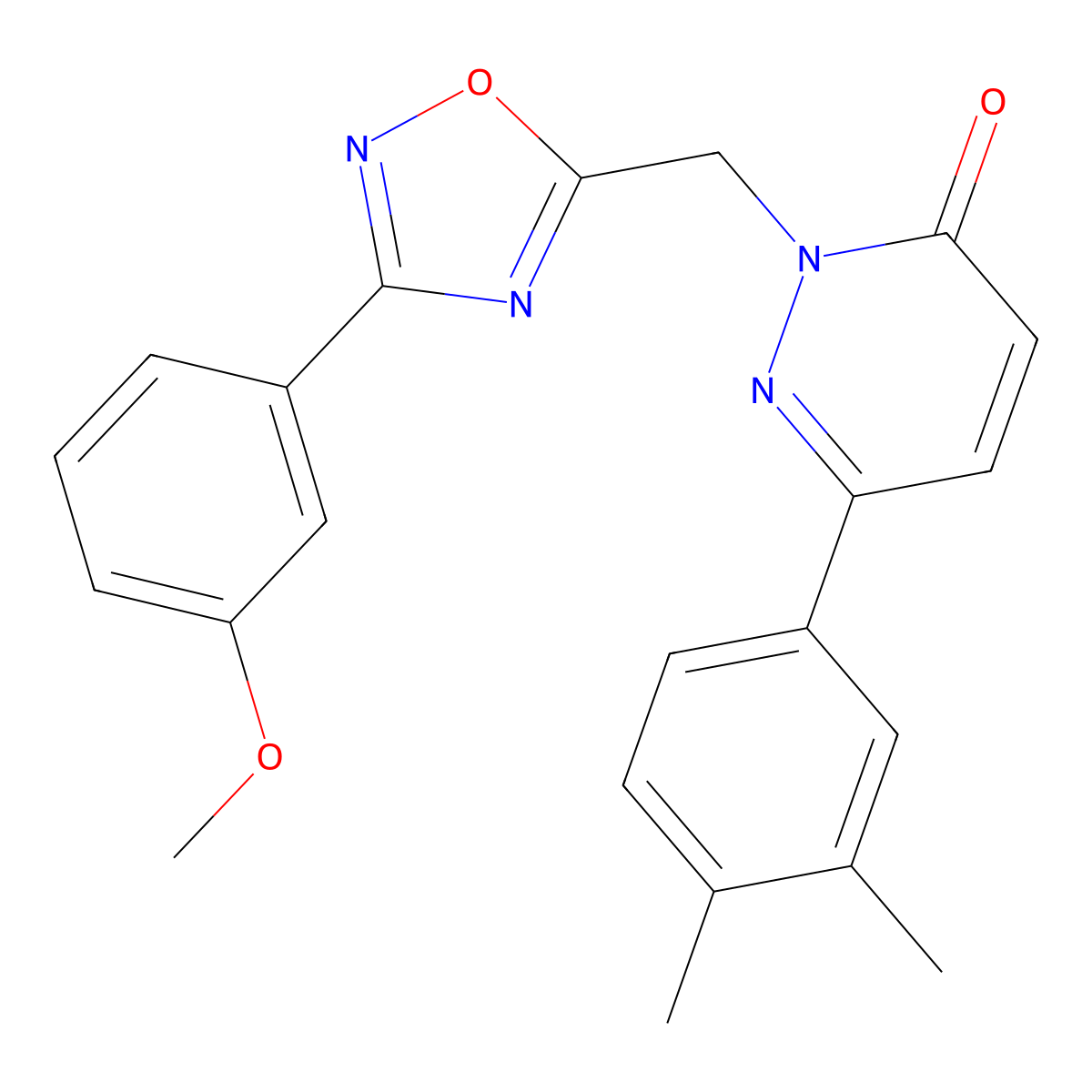 6-(3,4-dimethylphenyl)-2-((3-(3-methoxyphenyl)-1,2,4-oxadiazol-5-yl)methyl)pyridazin-3(2H)-one molecular structure, CAS 1207040-60-5