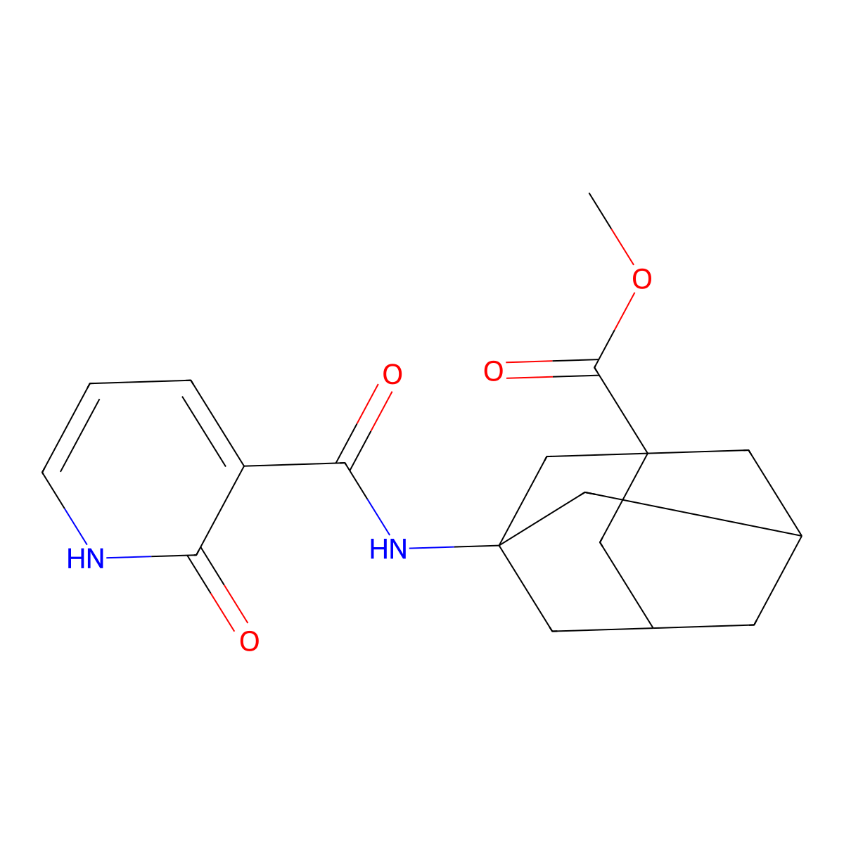 Methyl 3-(2-oxo-1,2-dihydropyridine-3-amido)adamantane-1-carboxylate molecular structure, CAS 1207040-66-1