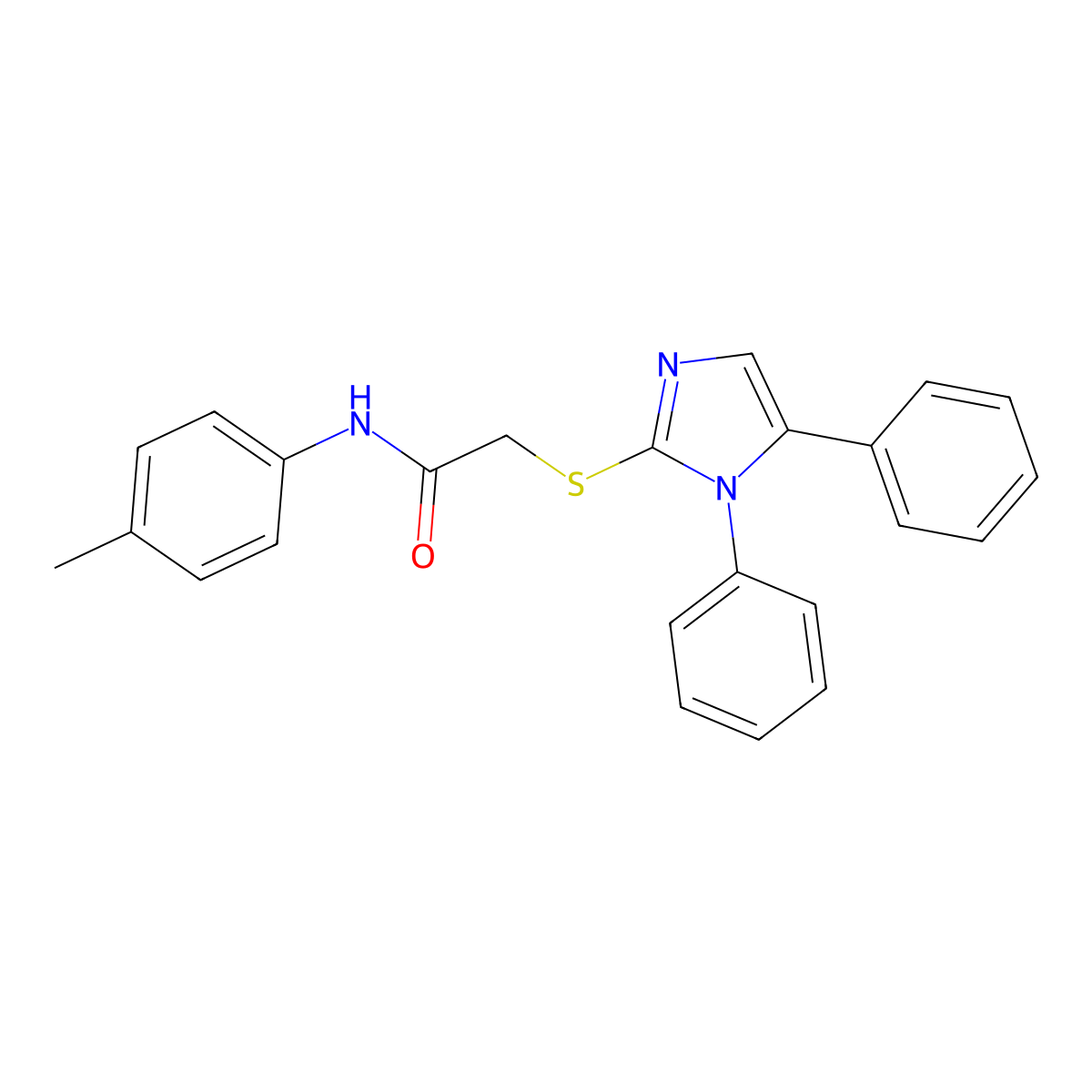 2-((1,5-diphenyl-1H-imidazol-2-yl)thio)-N-(p-tolyl)acetamide molecular structure, CAS 1207040-69-4