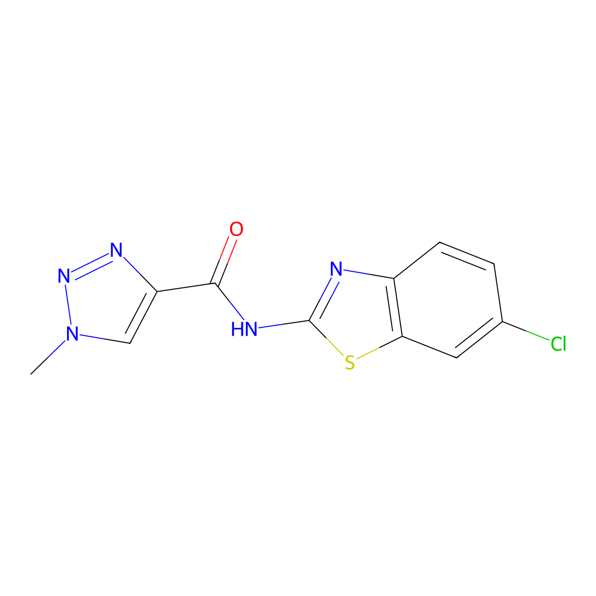 N-(6-chlorobenzo[d]thiazol-2-yl)-1-methyl-1H-1,2,3-triazole-4-carboxamide molecular structure, CAS 1207040-70-7