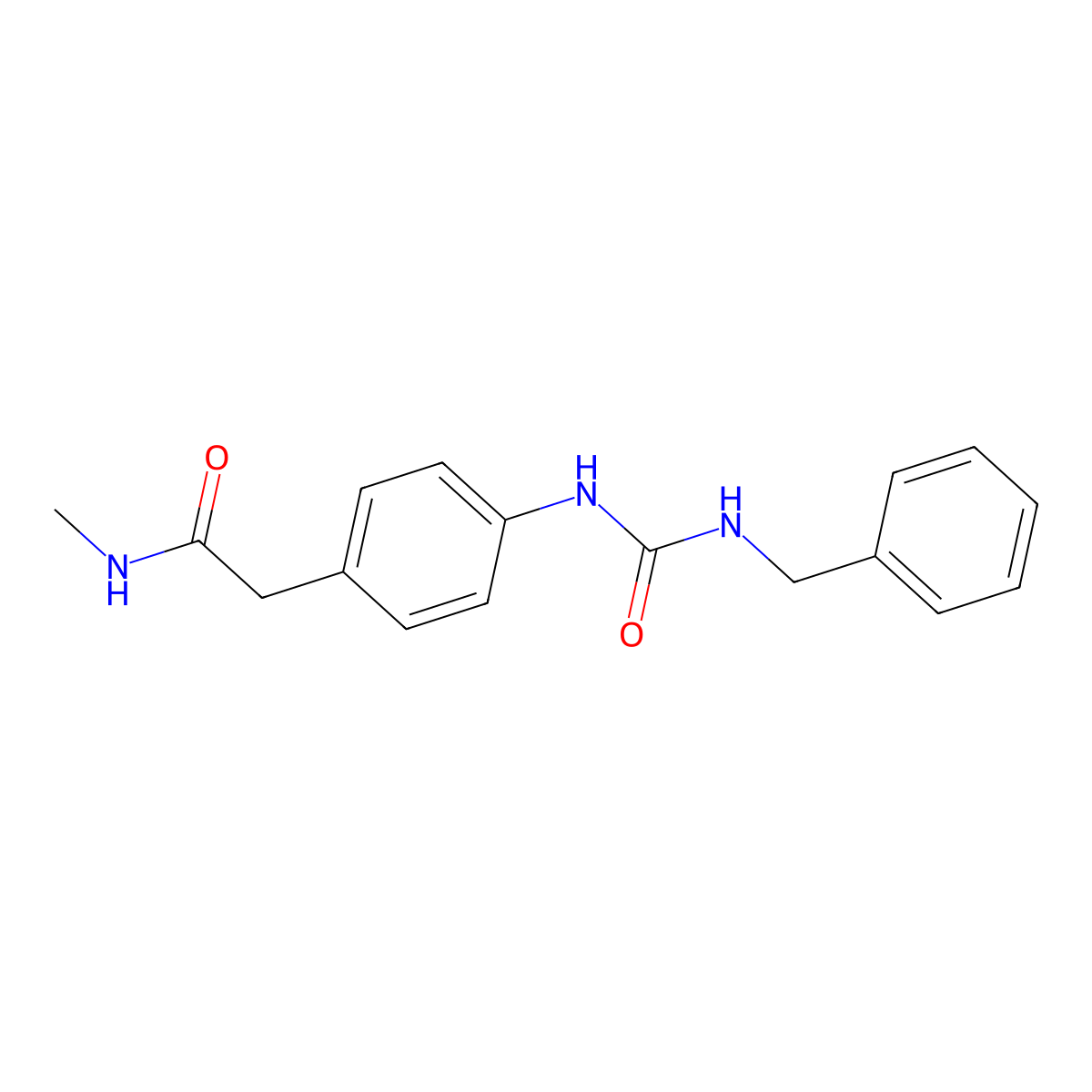 2-(4-(3-benzylureido)phenyl)-N-methylacetamide molecular structure, CAS 1207040-85-4