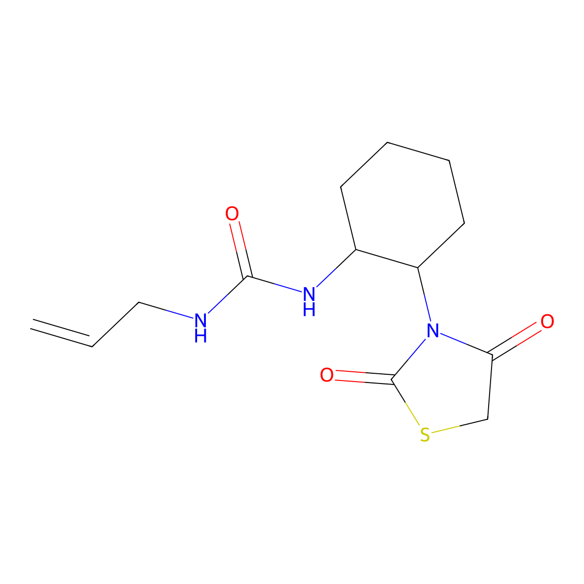 1-Allyl-3-(2-(2,4-dioxothiazolidin-3-yl)cyclohexyl)urea molecular structure, CAS 1207040-86-5