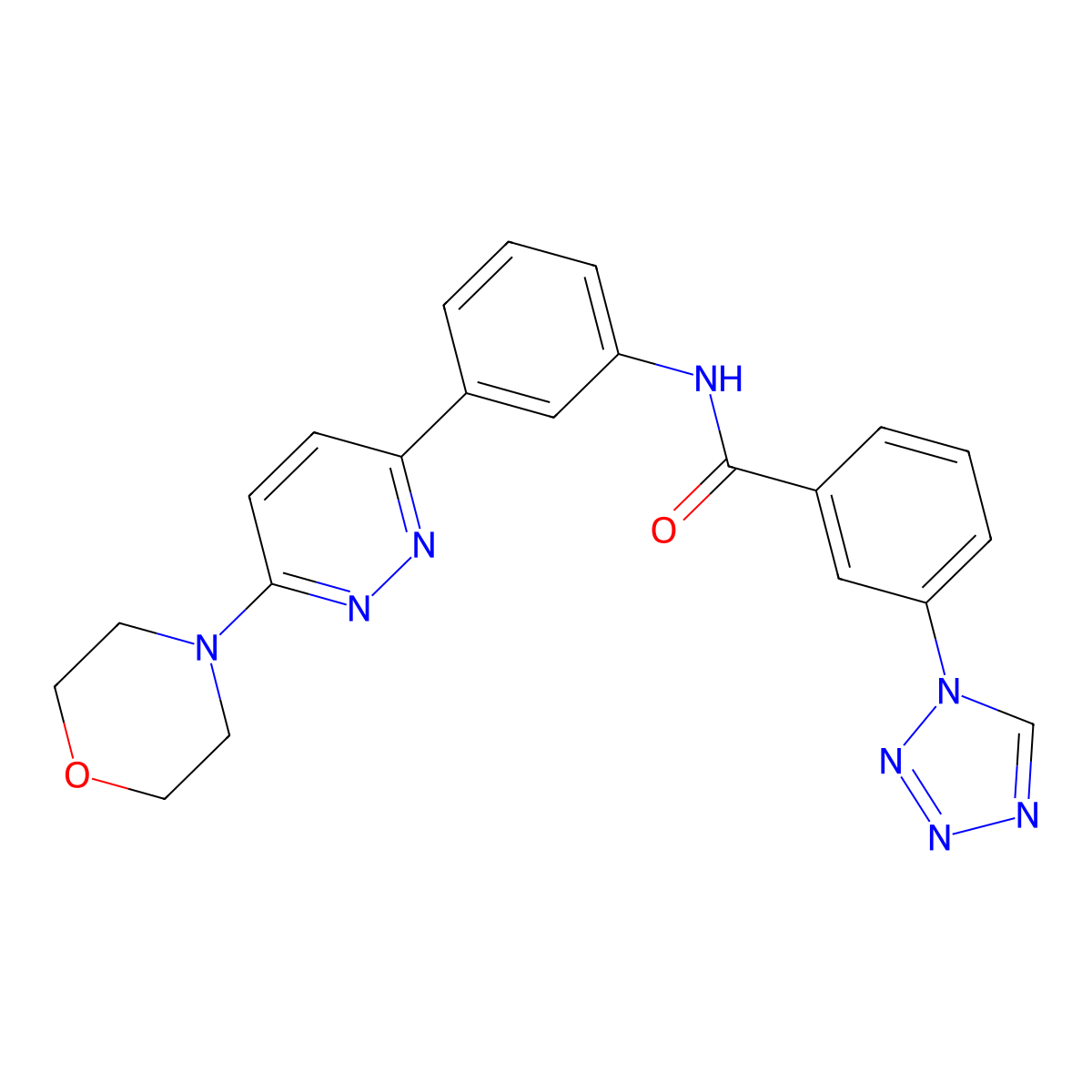 N-(3-(6-morpholinopyridazin-3-yl)phenyl)-3-(1H-tetrazol-1-yl)benzamide molecular structure, CAS 1207040-91-2