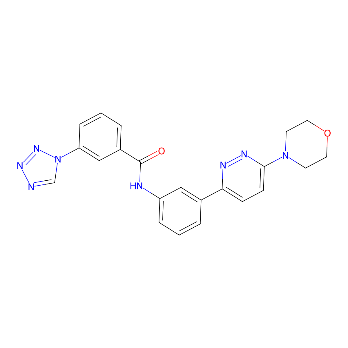 N-(3-(6-morpholinopyridazin-3-yl)phenyl)-3-(1H-tetrazol-1-yl)benzamide molecular structure, CAS 1207040-91-2