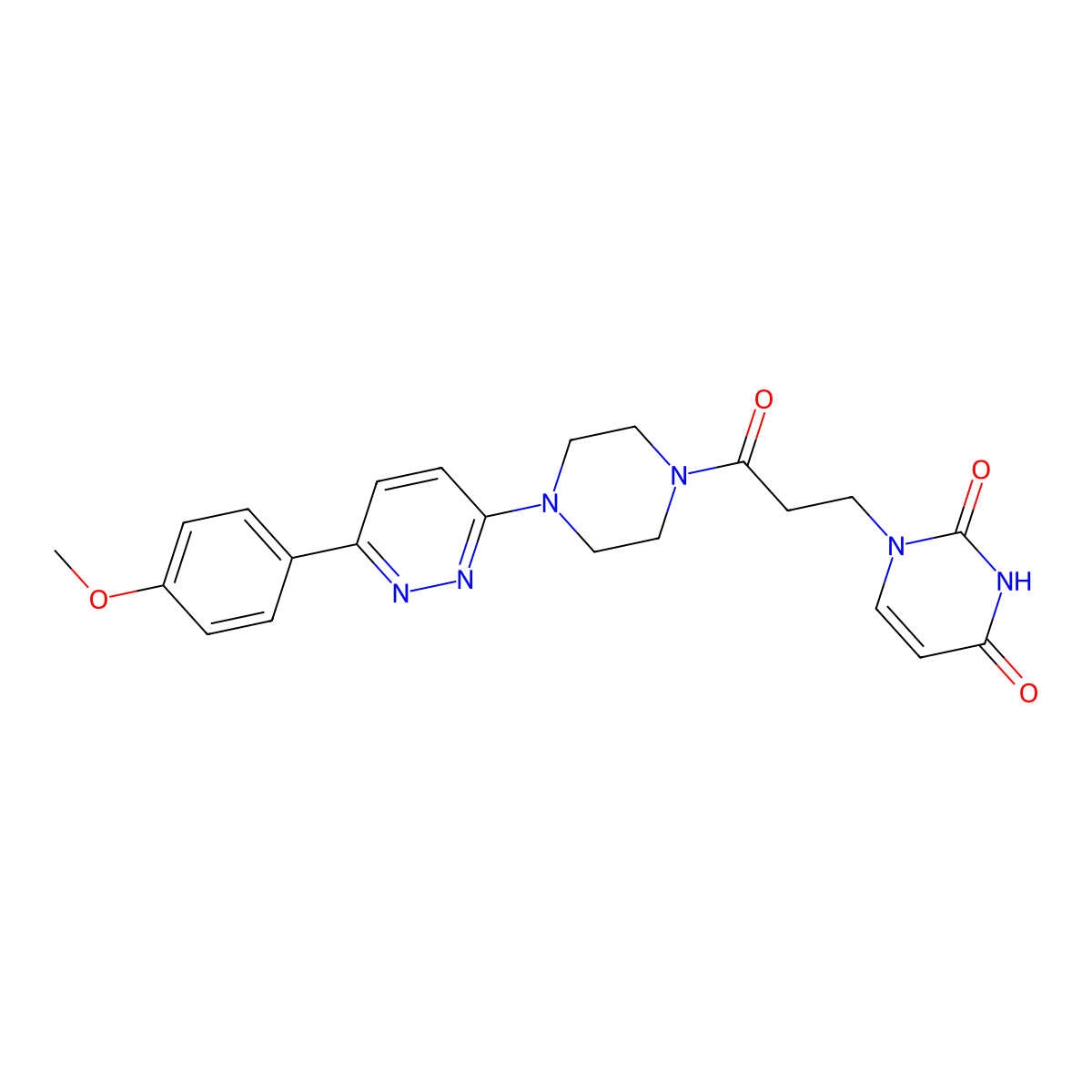 1-(3-(4-(6-(4-methoxyphenyl)pyridazin-3-yl)piperazin-1-yl)-3-oxopropyl)pyrimidine-2,4(1H,3H)-dione molecular structure, CAS 1207040-94-5