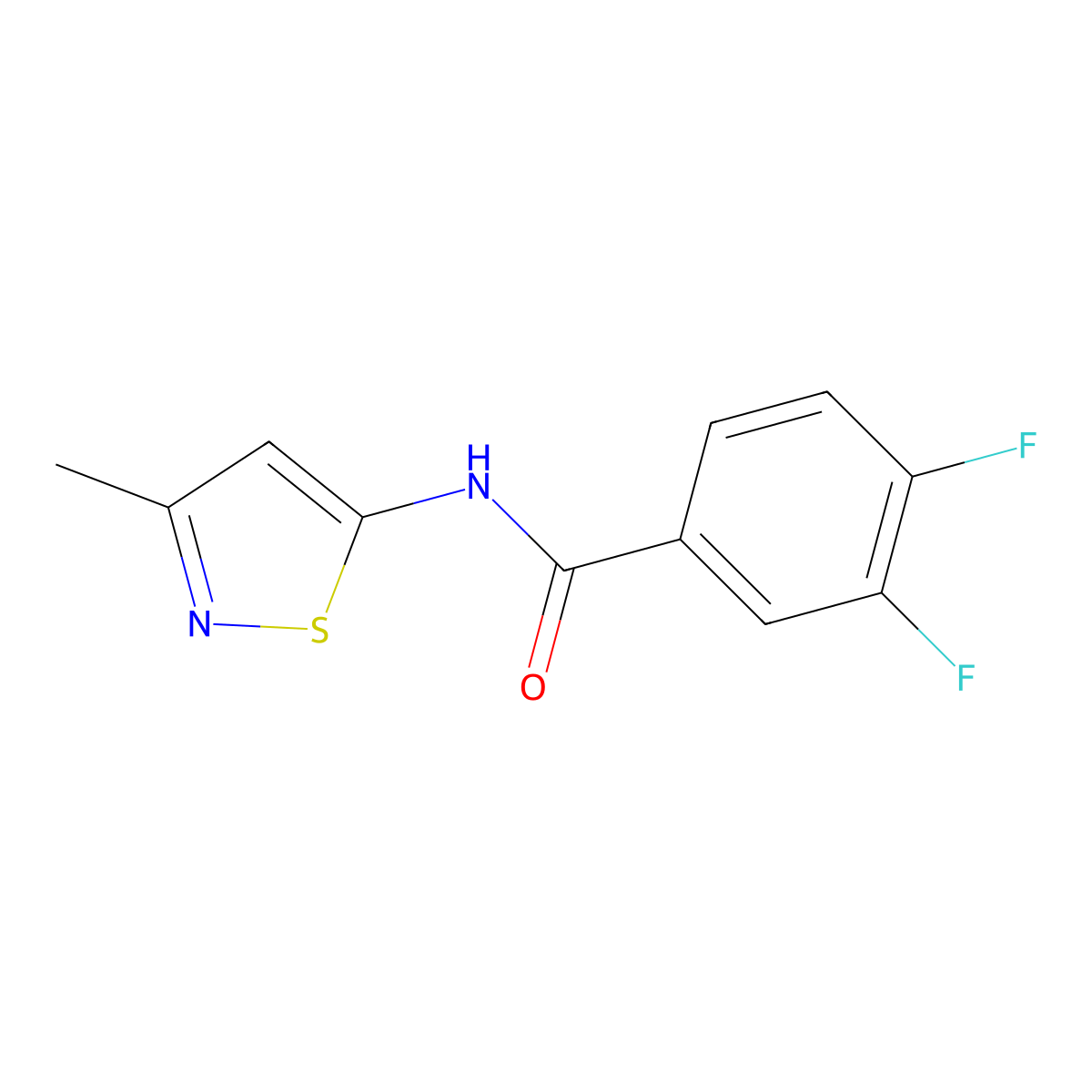 3,4-difluoro-N-(3-methylisothiazol-5-yl)benzamide molecular structure, CAS 1207041-01-7