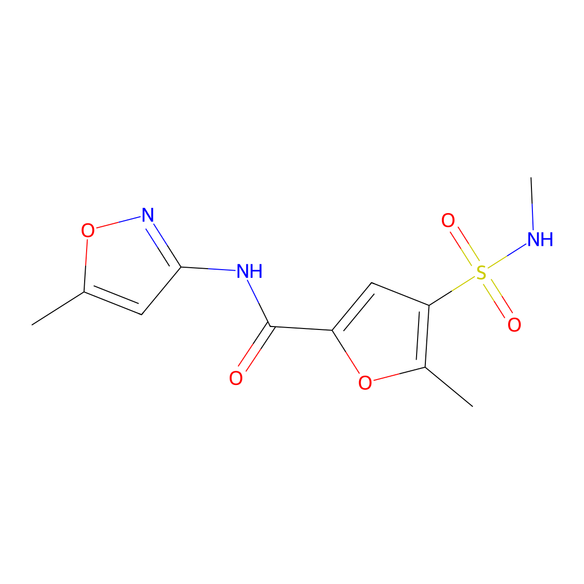 5-methyl-N-(5-methylisoxazol-3-yl)-4-(N-methylsulfamoyl)furan-2-carboxamide molecular structure, CAS 1207041-06-2