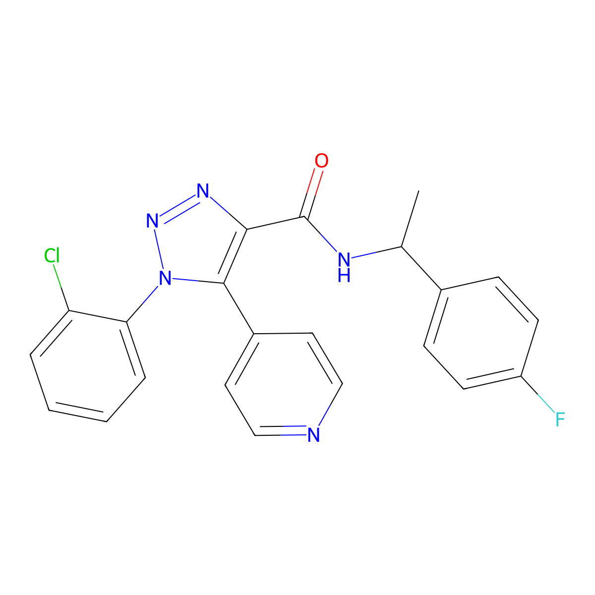 1-(2-chlorophenyl)-N-[1-(4-fluorophenyl)ethyl]-5-(pyridin-4-yl)-1H-1,2,3-triazole-4-carboxamide molecular structure, CAS 1207041-32-4