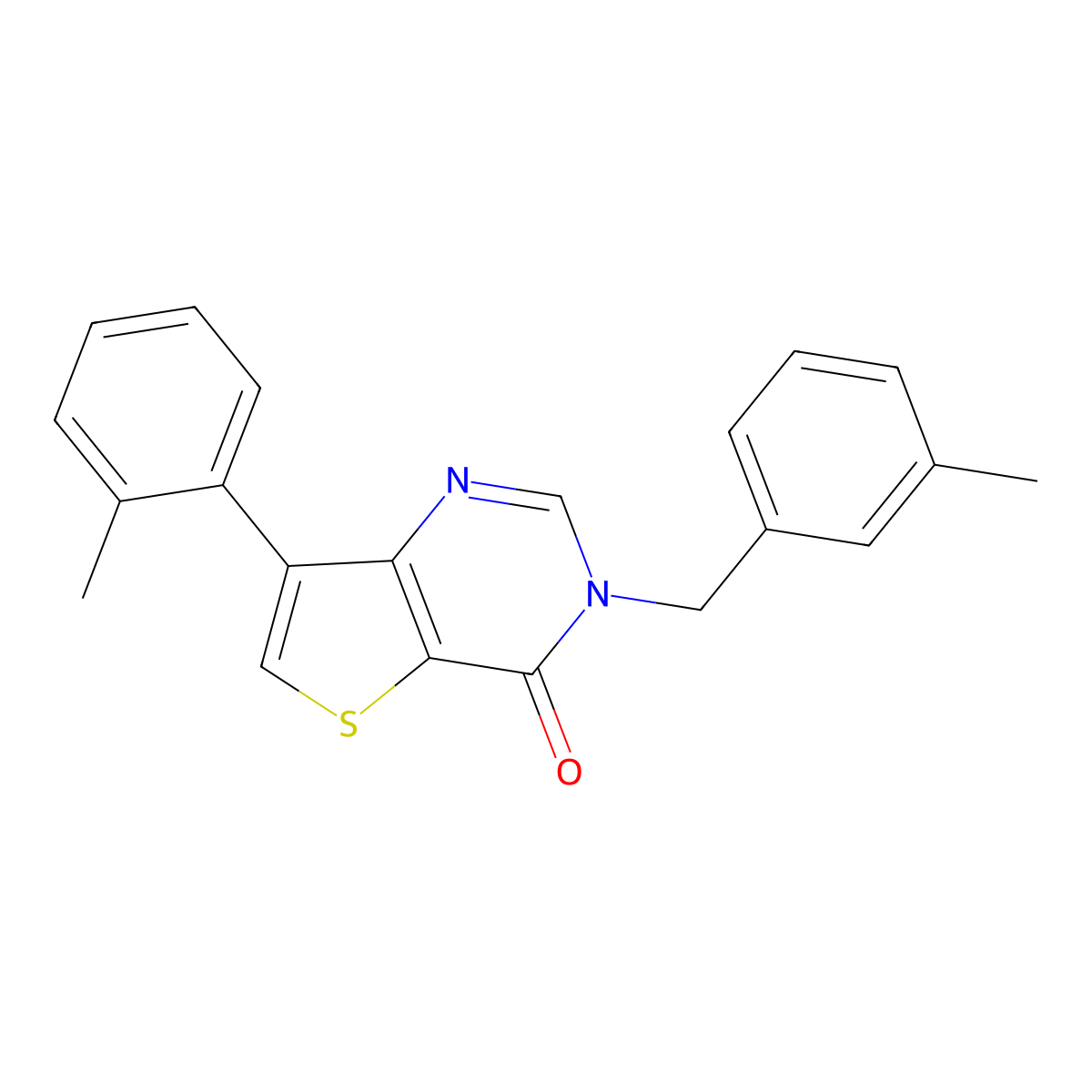 3-(3-methylbenzyl)-7-(2-methylphenyl)thieno[3,2-d]pyrimidin-4(3H)-one molecular structure, CAS 1207041-37-9