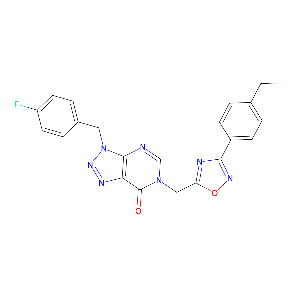 6-((3-(4-ethylphenyl)-1,2,4-oxadiazol-5-yl)methyl)-3-(4-fluorobenzyl)-3H-[1,2,3]triazolo[4,5-d]pyrimidin-7(6H)-one molecular structure, CAS 1207041-54-0