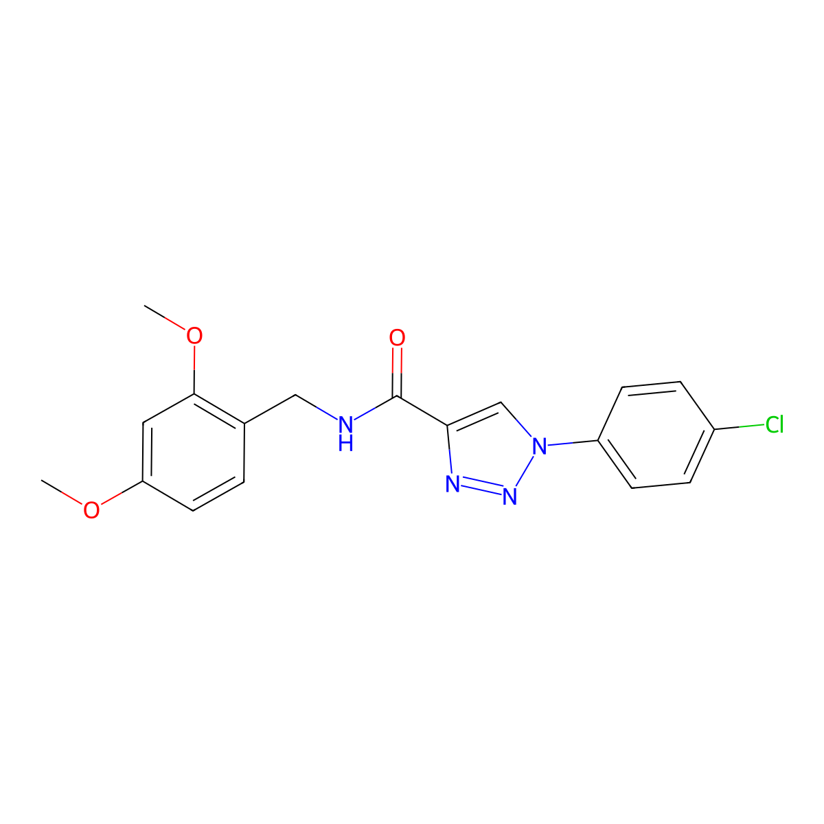 1-(4-chlorophenyl)-N-(2,4-dimethoxybenzyl)-1H-1,2,3-triazole-4-carboxamide molecular structure, CAS 1207041-56-2