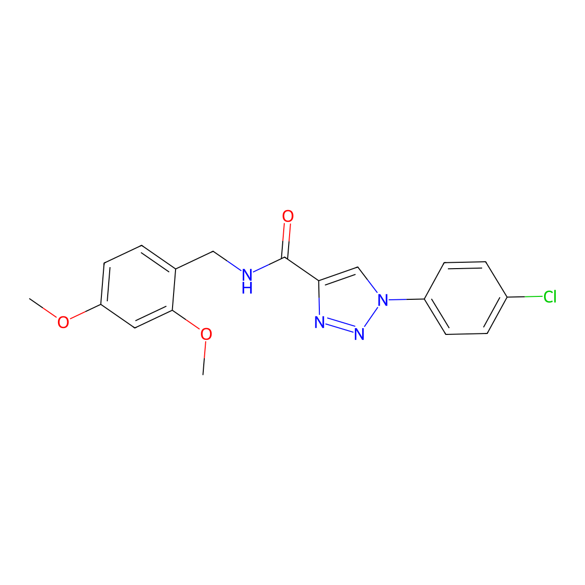 1-(4-chlorophenyl)-N-(2,4-dimethoxybenzyl)-1H-1,2,3-triazole-4-carboxamide molecular structure, CAS 1207041-56-2