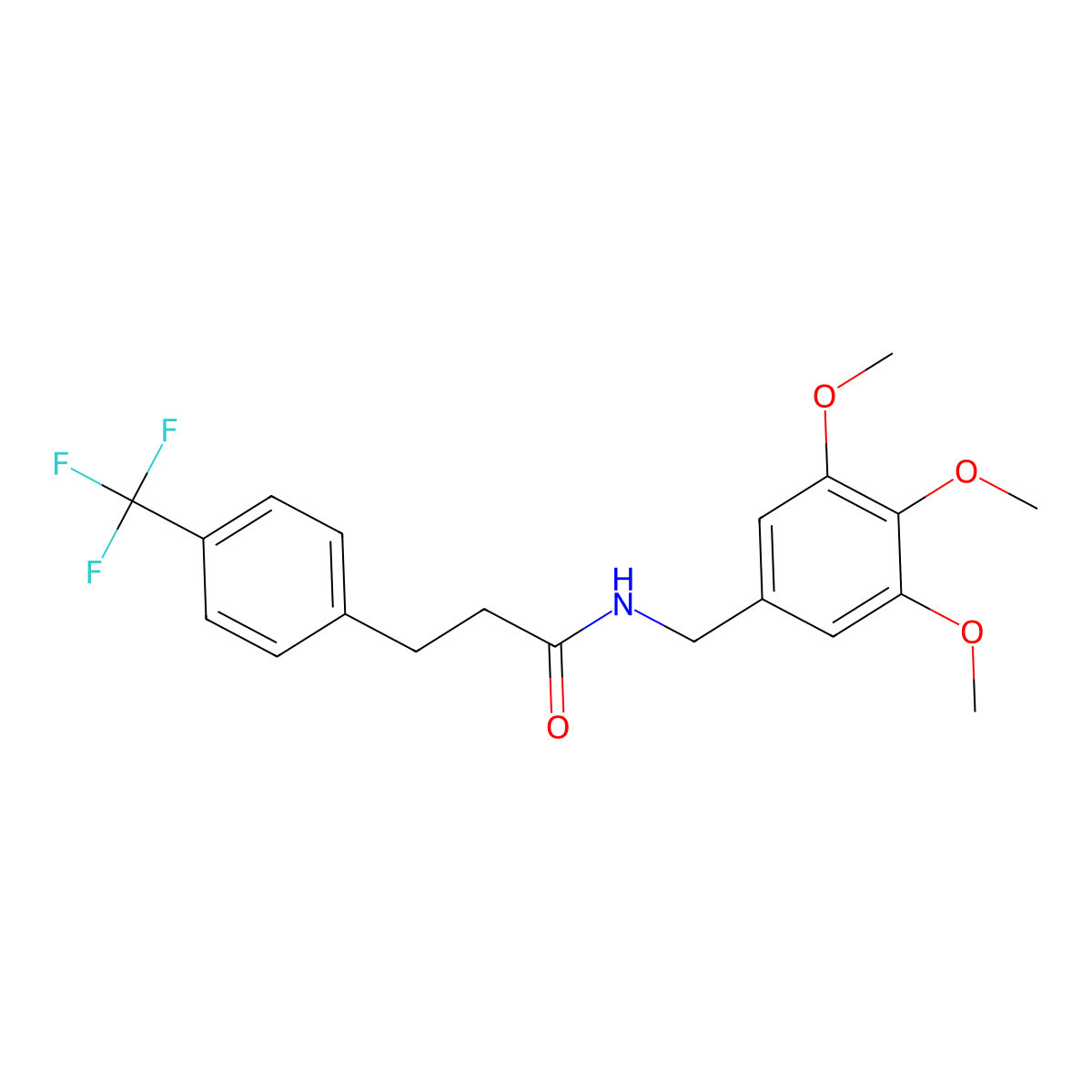 3-(4-(trifluoromethyl)phenyl)-N-(3,4,5-trimethoxybenzyl)propanamide molecular structure, CAS 1207041-58-4