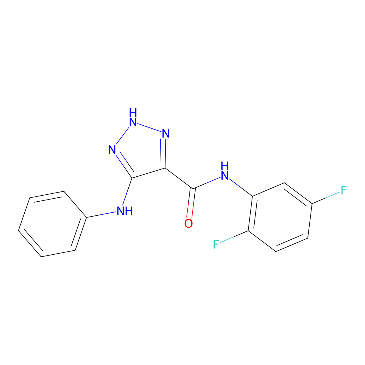 N-(2,5-difluorophenyl)-5-(phenylamino)-1H-1,2,3-triazole-4-carboxamide molecular structure, CAS 1207041-60-8
