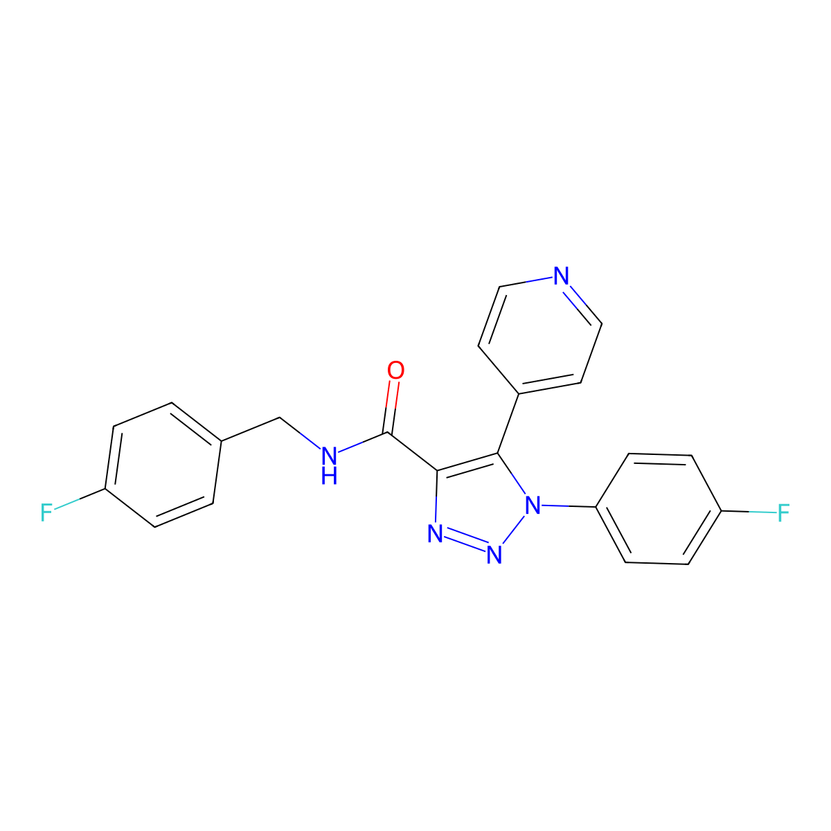 N-(4-fluorobenzyl)-1-(4-fluorophenyl)-5-(pyridin-4-yl)-1H-1,2,3-triazole-4-carboxamide molecular structure, CAS 1207041-62-0