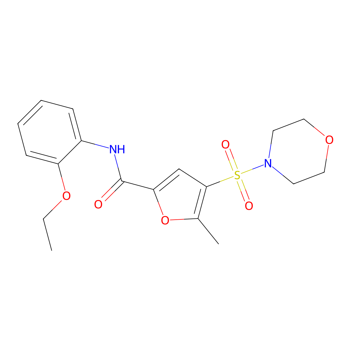N-(2-ethoxyphenyl)-5-methyl-4-(morpholinosulfonyl)furan-2-carboxamide molecular structure, CAS 1207041-64-2