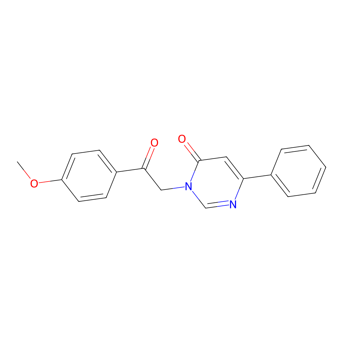 3-(2-(4-methoxyphenyl)-2-oxoethyl)-6-phenylpyrimidin-4(3H)-one molecular structure, CAS 1207041-66-4