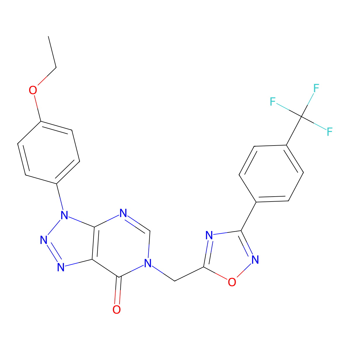 3-(4-ethoxyphenyl)-6-((3-(4-(trifluoromethyl)phenyl)-1,2,4-oxadiazol-5-yl)methyl)-3H-[1,2,3]triazolo[4,5-d]pyrimidin-7(6H)-one molecular structure, CAS 1207041-69-7